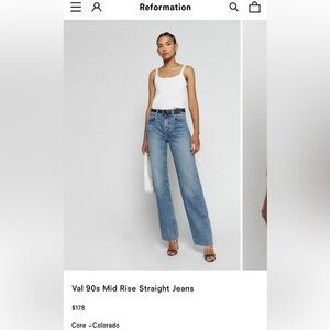 Reformation Val 90s Mid Rise Straight Jeans